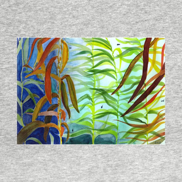 Kelp Forest Watercolor Art by Sandraartist